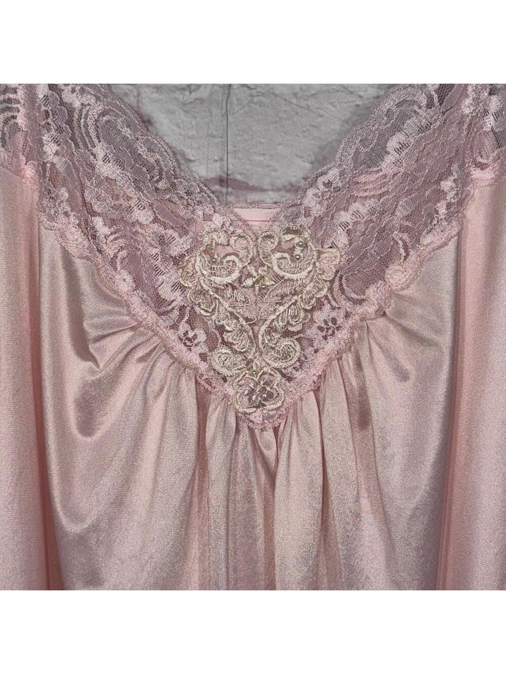 Just For Women Pink Lace Trim 3X Plus Size Nightgown - Picture 3 of 7